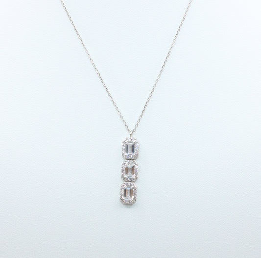 Colier Argint cu Pandativ Cu 3 Pietre