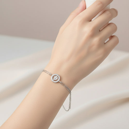 Brățară din argint Cu Frunzulita si Cristale