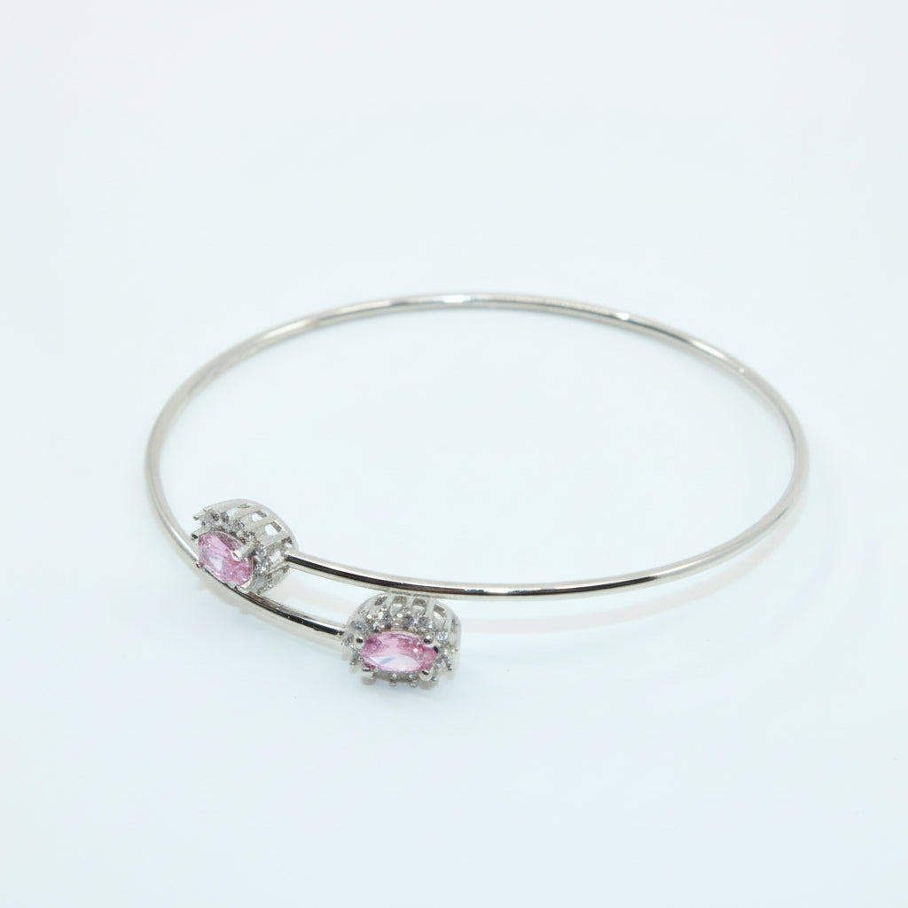 Bratara Argint Reglabila cu Piatra Roz