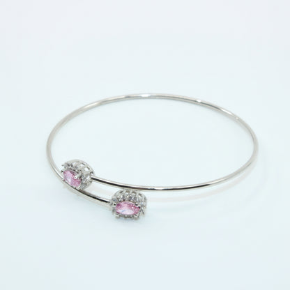 Bratara Argint Reglabila cu Piatra Roz