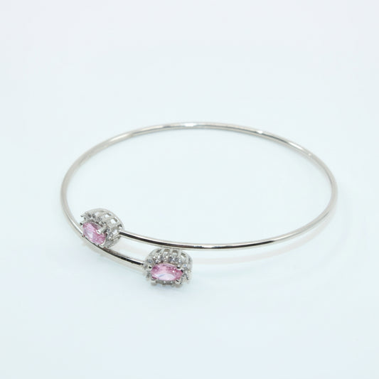 Bratara Argint Reglabila cu Piatra Roz
