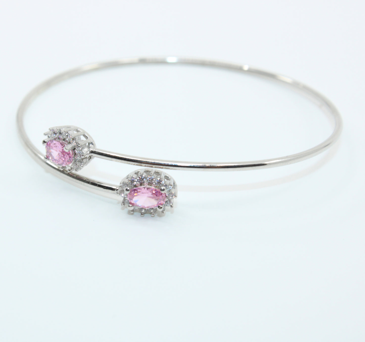 Bratara Argint Reglabila cu Piatra Roz