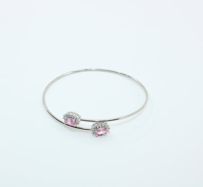 Bratara Argint Reglabila cu Piatra Roz