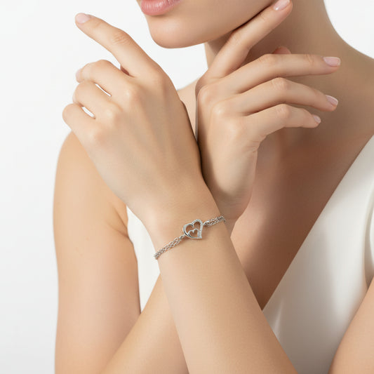 Brățară din argint Reglabila Cu Inimioare