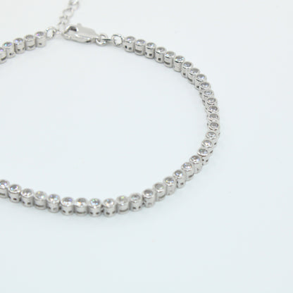 Brățară tenis din argint cu Cristale Rotunde