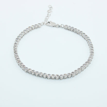 Brățară tenis din argint cu Cristale Rotunde