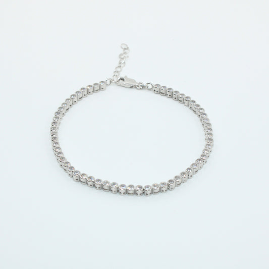 Brățară tenis din argint cu Cristale Rotunde